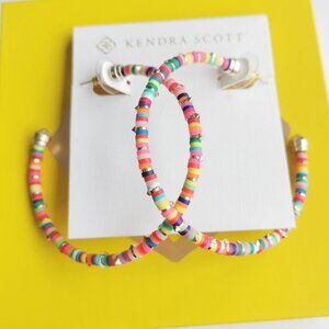 Kendra Scott Reece Gold Neon Mix Hoop Earrings fashion